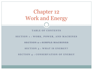 Chapter 12 Work and Energy