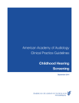 American Academy of Audiology Clinical Practice Guidelines