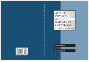 Applied Physics Radiation Oncology
