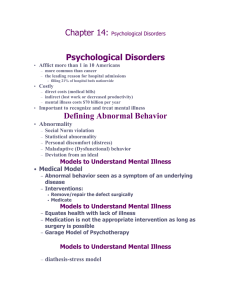 Psychological Disorders Defining Abnormal Behavior