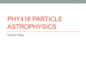 PHY418 Particle Astrophysics - Particle Physics and Particle