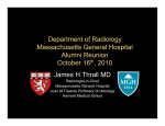 Department of Radiology Massachusetts General Hospital Alumni