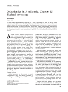 Orthodontics in 3 millennia. Chapter 15: Skeletal anchorage