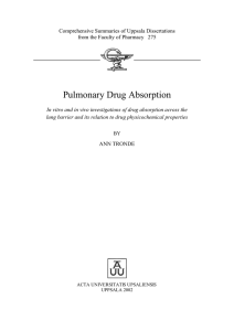 Pulmonary Drug Absorption