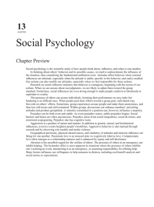 13 CHAPTER Social Psychology Chapter Preview Social