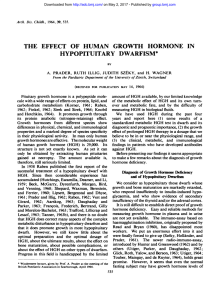 the effect of human growth hormone in hypopituitary dwarfism
