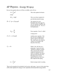 AP Physics – Work and Energy - Ms. Gamm