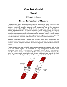 Theme 2: The story of Magnets