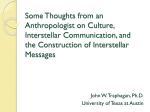 Some Thoughts from an Anthropologist on Culture, Interstellar