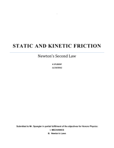 STATIC AND KINETIC FRICTION