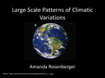 Large Scale Patterns of Climatic Variations