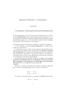 Quantum Mechanics: Commutation