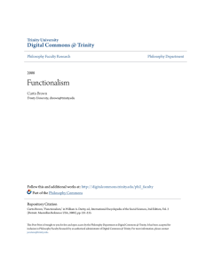 Functionalism - Digital Commons @ Trinity