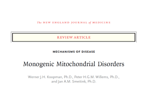 Intervention strategies for mitochondrial disease