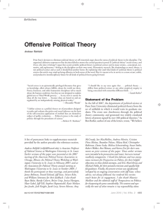Offensive Political Theory - Department of Political Science
