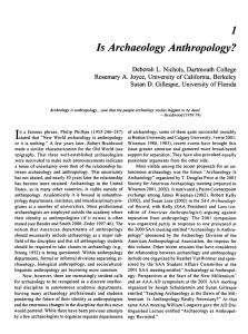Chapter 1. Is Archaeology Anthropology - CLAS Users