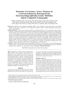 Detection of Coronary Artery Stenoses by Contrast