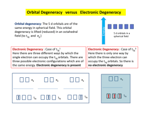 Orbital Degeneracy versus Electronic Degeneracy