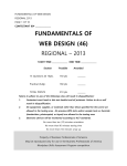 FUNDAMENTALS OF WEB DESIGN REGIONAL – 2013 PAGE 1 of