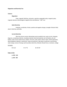 magnetism electricity test review