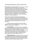 Sociological Perspectives: What we need to know. Sociology and