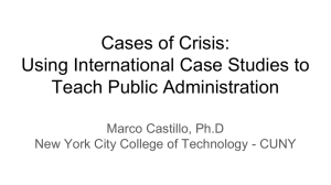 Cases of Crisis: Using International Case Studies to Teach Public