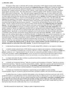 A. SPECIFIC AIMS The purpose of this study is to determine HIV