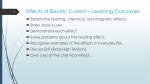 Effects of Electric Current * Learning Outcomes