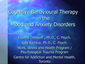 Pearls of Cognitive Behavioural Therapy in the Mood and Anxiety