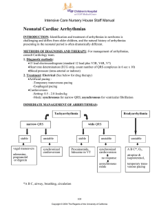 Neonatal Cardiac Arrhythmias