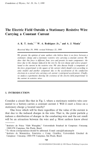 The Electric Field Outside a Stationary Resistive Wire Carrying a