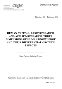 HUMAN CAPITAL, BASIC RESEARCH, AND APPLIED RESEARCH