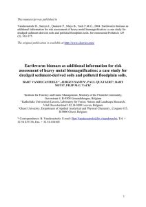 Earthworm biomass as additional information for risk