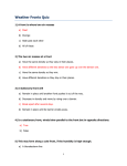 Weather Fronts Quiz