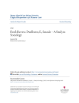 Book Review. Durkheim, E., Suicide -- A Study in Sociology