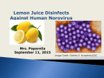 Mrs. Paparella September 11, 2015 Lemon Juice Disinfects Against