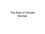 The Role of Climate Biomes