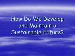 How Do We Develop and Maintain a Sustainable