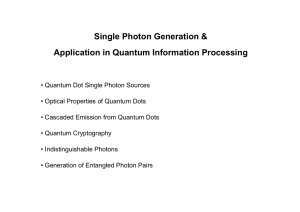 Quantum Dot Single Photon Sources Quantum Dots
