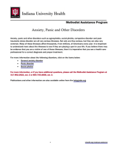 Anxiety, Panic and Other Disorders