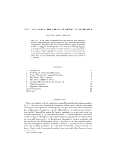 THE C∗-ALGEBRAIC FORMALISM OF QUANTUM MECHANICS