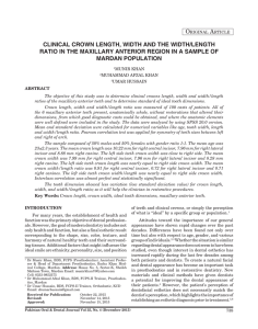 clinical crown length, width - Pakistan Oral and Dental Journal