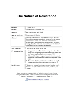 The Nature of Resistance - Purdue College of Science