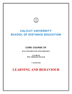 learning and behaviour - University of Calicut