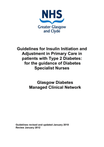 Guidelines For Insulin Initiation and Adjustment In Primary Care