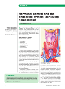 Hormonal control and the endocrine system: achieving homeostasis