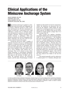 Clinical Applications of the Miniscrew Anchorage