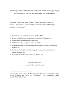 Sensitivity of Cirrus Bidirectional Reflectance to Vertical