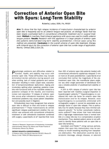 Correction of Anterior Open Bite with Spurs: Long