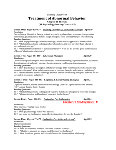 Treatment of Abnormal Behavior